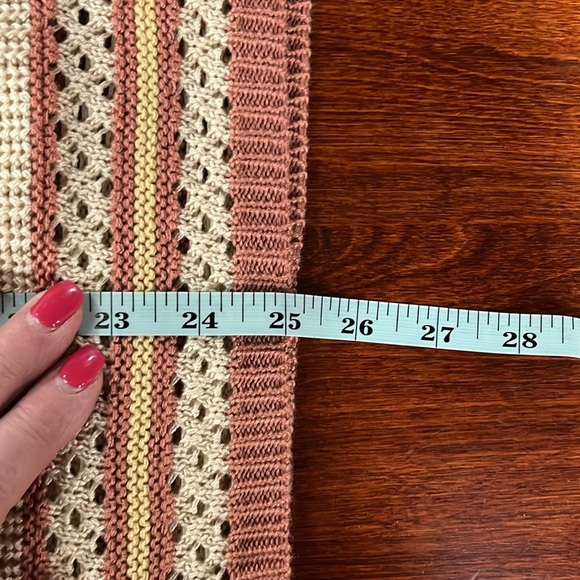 Versona Womens Knit Vest XL Tan/Mauve Vneck Straps Open Weave Soft Casual EUC - Picture 10 of 11